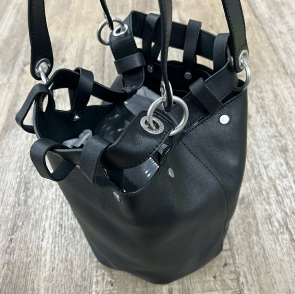 Rag & Bone Alley Bucket Black Pebbled Learher Purse NWT - Picture 5 of 8